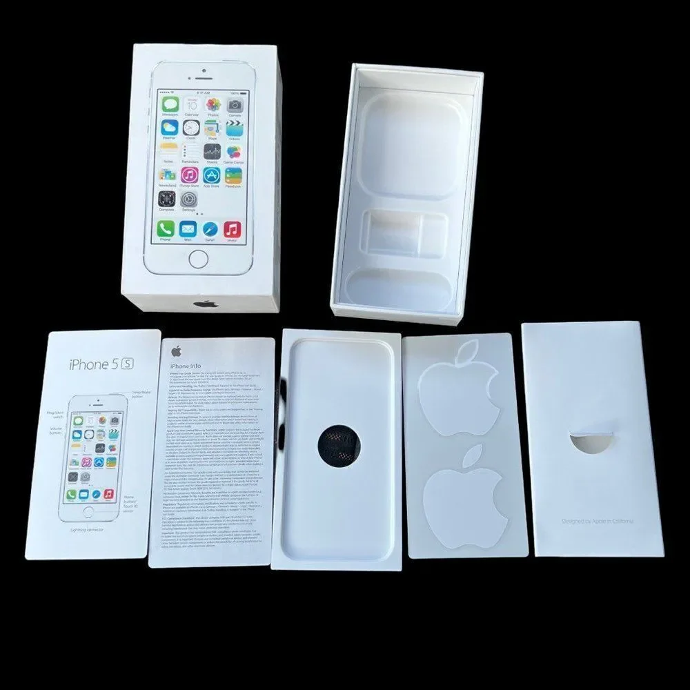 Vintage EMPTY BOX ONLY Apple iPhone 5s Silver With Instructions‎ And Stickers